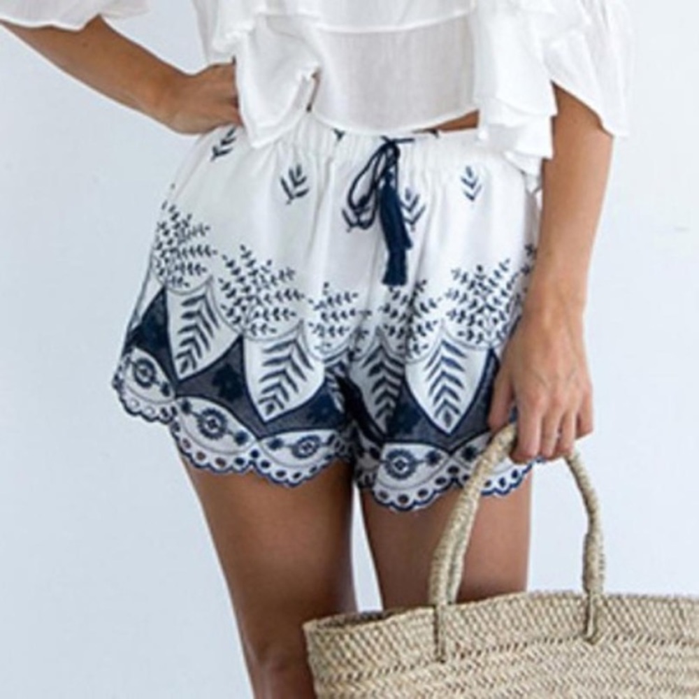 Bohemian Lace Embroidered Shorts